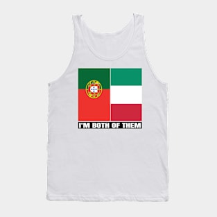 Half Portuguese Half Italian Heritage Portugal Roots & Italia DNA Family Flag Design Tank Top